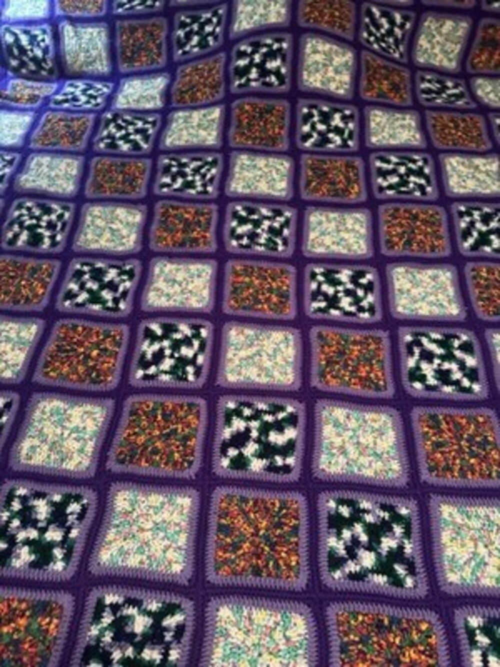 Handmade Crochet Afghan Blanket 80x60 approximate.